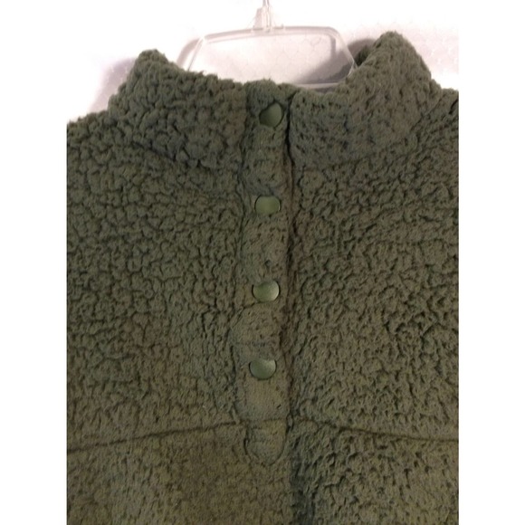 Wild Fable Sherpa Cropped Jacket in Olive green Women size XS - Picture 7 of 10